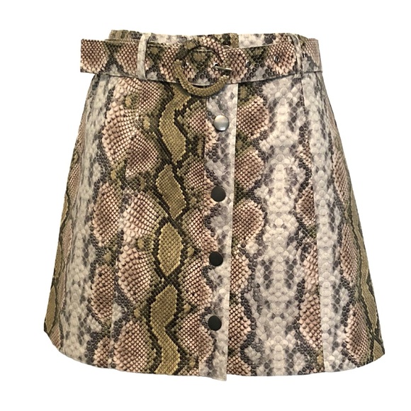 The Impeccable Pig Snake Print Mini Skirt Belted Women’s‎ size Small - Picture 1 of 5